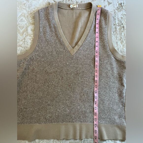 Vintage 70s Brown Knit Sweater Vest L-XL Flecked V-Neck Grandpa Core - Picture 9 of 11